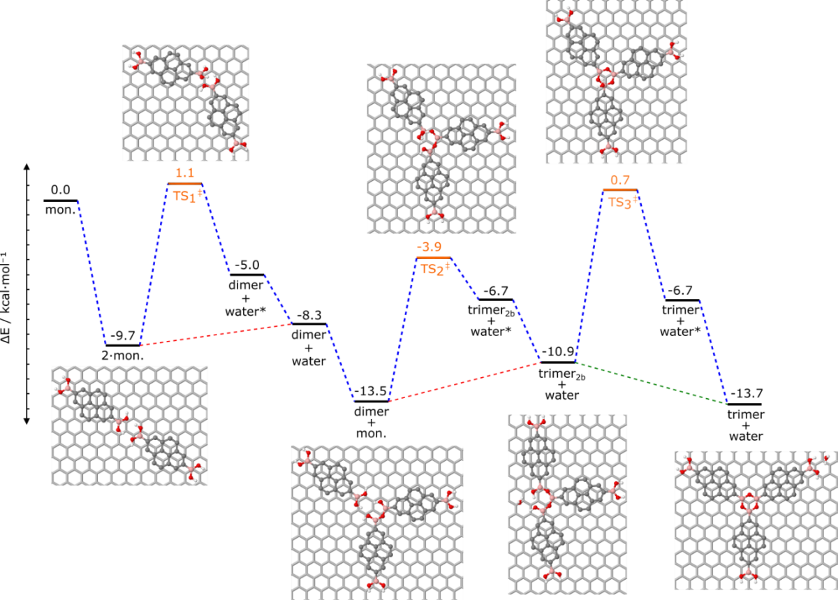 Computational and experimental science go together to literally reveal snapshots of the formation and growth of 2D polymers with unprecedent resolution as recently reported in the journal Nature.