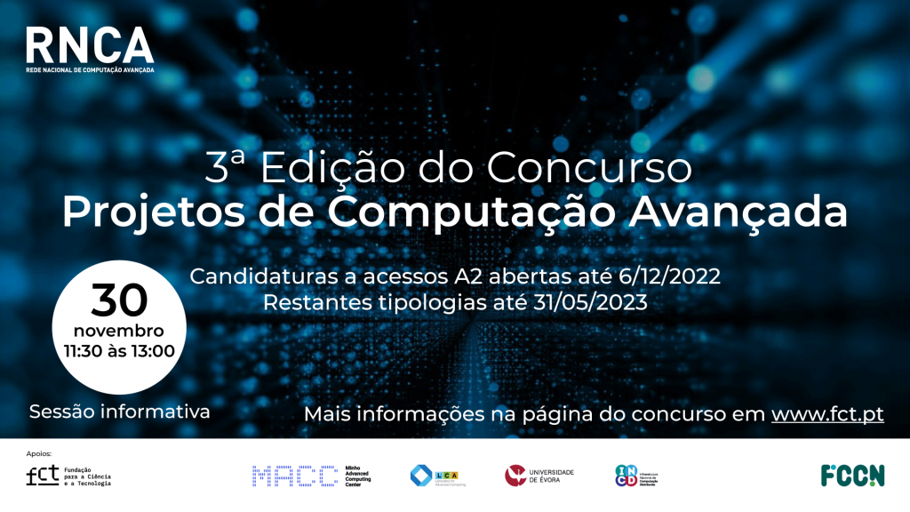 Agendada nova sessão informativa para o 3º Concurso de Projetos de Computação Avançada